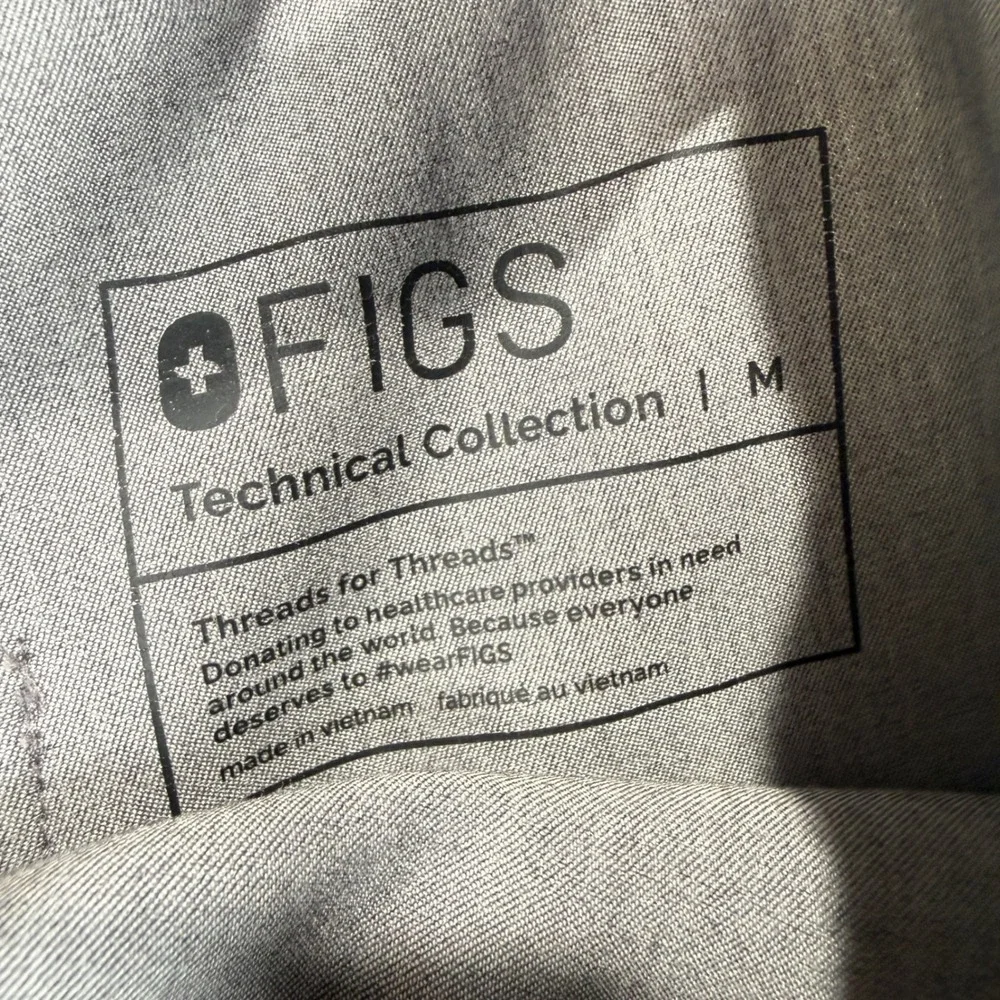 FIGS Scrub Pants Mens Medium Gray Technical Collection TM3001 Cargo Drawstring